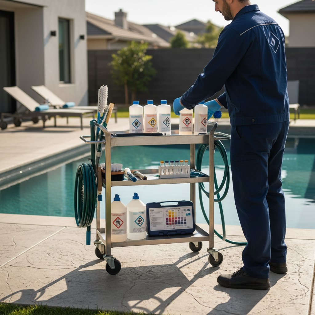 Pool maintenance equipment and chemicals